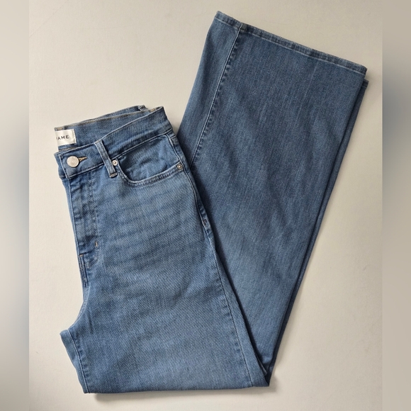 FRAME Le Slim Palazzo High Waist Wide Leg Jean in Integrity Wash Women's Size 29 - Picture 7 of 11